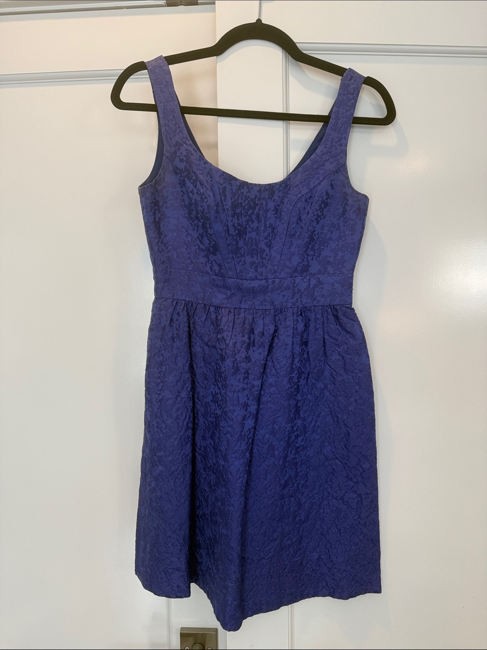Shoshanna Textured Sleeveless Dress in Deep Purple